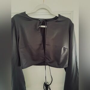 Dynamite BlackLong Sleeve Crop Top